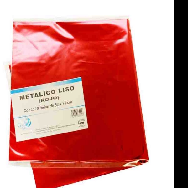 PAPEL MET. 53X70CM. ROJO E.10 C.100